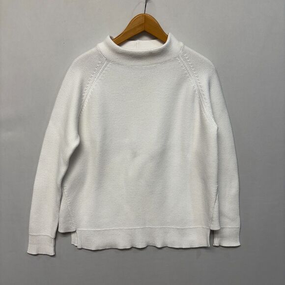 Kinross Women Turtleneck Knit Sweater Size Large 100% Cotton D043 -15 - Picture 1 of 15